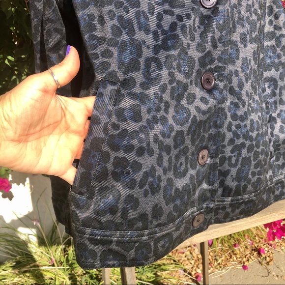 The Tog Shop Petites Blue/Black Leopard Jacket - Picture 4 of 7